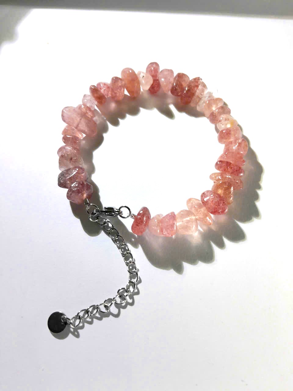 Lắc Tay Vòng tay Thạch Anh Dâu - Strawberry Quartz - Vòng đá năng lượng phong thủy