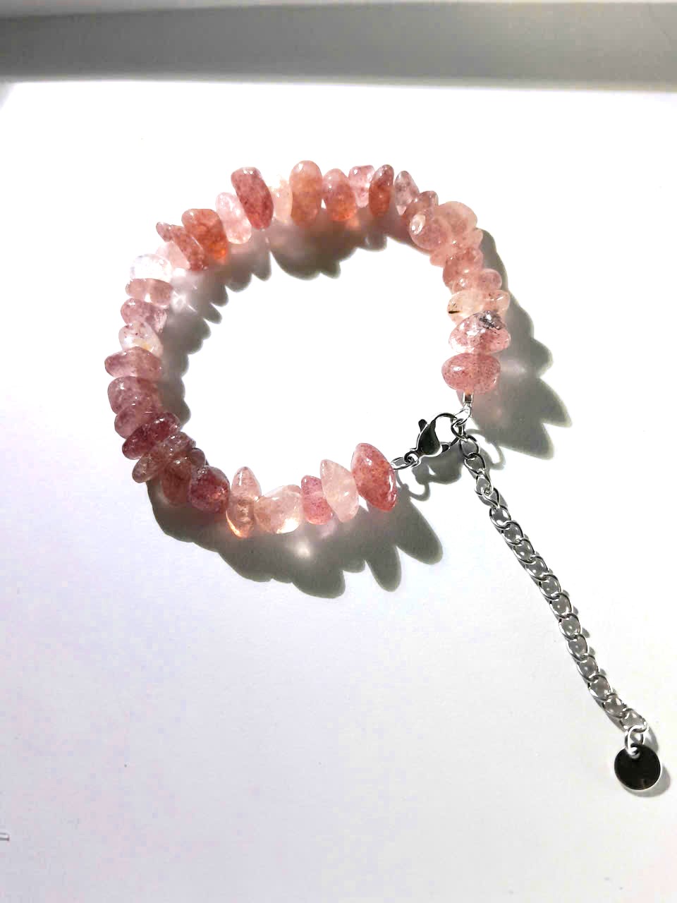 Lắc Tay Vòng tay Thạch Anh Dâu - Strawberry Quartz - Vòng đá năng lượng phong thủy