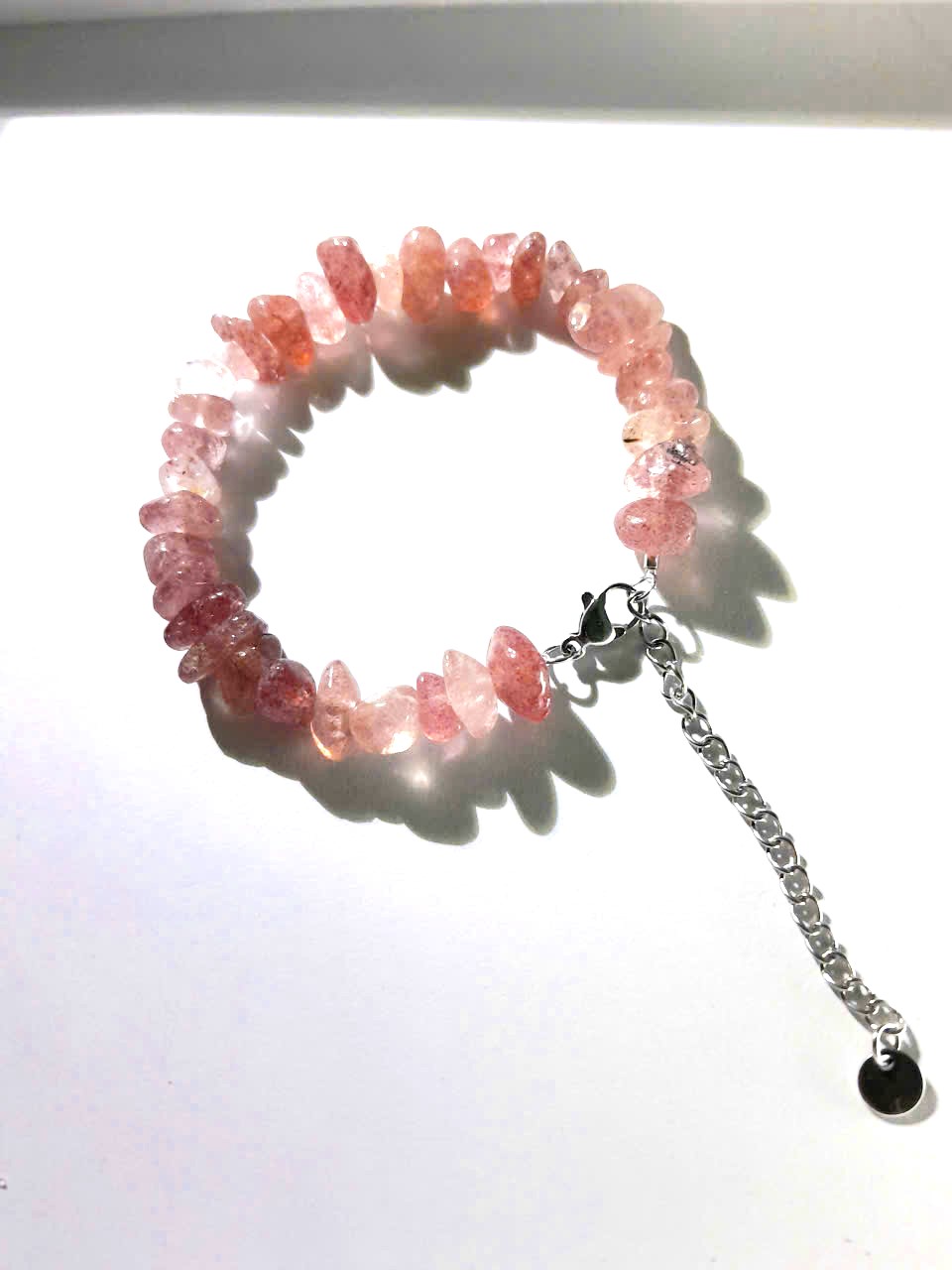 Lắc Tay Vòng tay Thạch Anh Dâu - Strawberry Quartz - Vòng đá năng lượng phong thủy